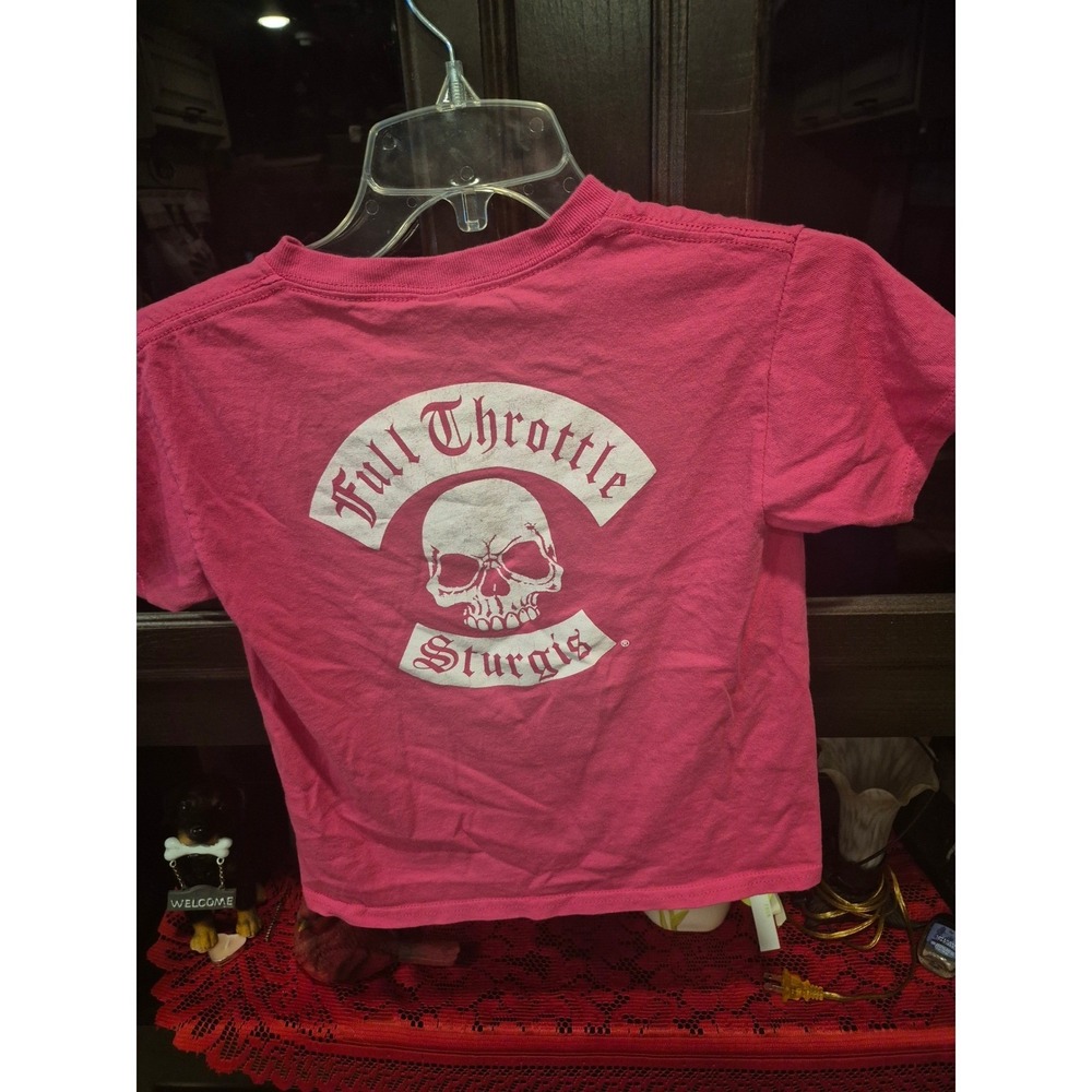 Full Throttle Sturgis Gildan FTS Pink Sturgis Skull Biker Motorcycle Tee‎ XS 190 - Picture 6 of 7